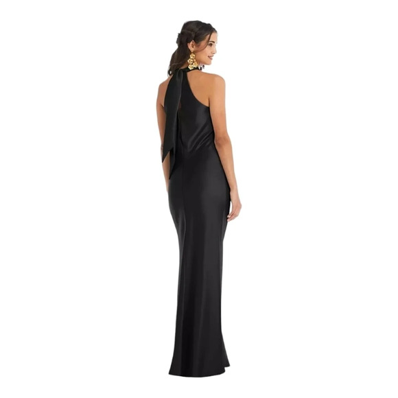 Lovely  by The Dessy Group [XS] Draped Twist Halter Tie-Back Trumpet Gown - Picture 2 of 6